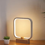 LED Wood Table Lamp – 3-Color Temperature Dimmable Bedside Night Light