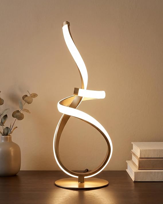 Modern Spiral Table Lamp – 3D LED Touch Control Cool Desk Lamp