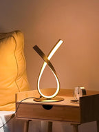 Black Spiral LED Table Lamp – Stepless Dimmable Bedside Lamp