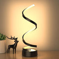 Black Spiral LED Table Lamp – 15.8 Inch Dimmable Touch Bedside Lamp