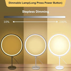Metal Circle Table Lamp – 15.8-Inch USB Dimmable Bedside Lamp
