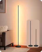 59.84-Inch LED Corner Floor Lamp – Black Dimmable Standing Lamp