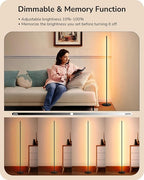59.84-Inch LED Corner Floor Lamp – Black Dimmable Standing Lamp