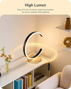 LED Table Lamp for Living Room – C-Shaped Modern Bedside Lamp