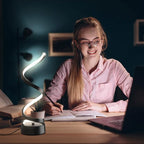 Black Spiral LED Table Lamp – 15.8 Inch Dimmable Touch Bedside Lamp