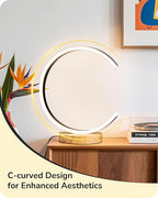 LED Table Lamp for Living Room – C-Shaped Modern Bedside Lamp