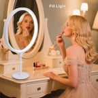 Metal Circle Table Lamp – 15.8-Inch USB Dimmable Bedside Lamp