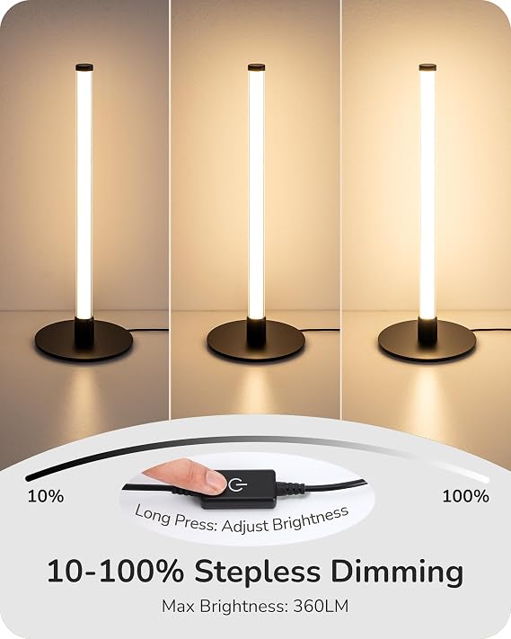 LED Skinny Table Lamp – Modern Slim Desk Lamp with 360° Illumination