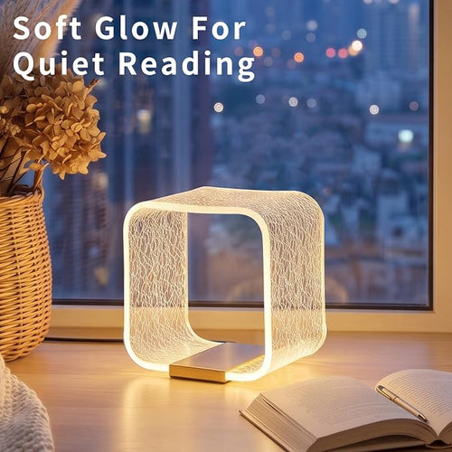 Acrylic Bedside Lamp – Square Starry Effect LED Table Lamp