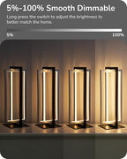 Modern LED Table Lamp – 750LM Dimmable Silver Nightstand Lamp