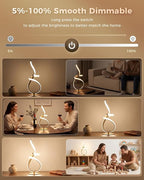 Modern Spiral Table Lamp – 3D LED Touch Control Cool Desk Lamp