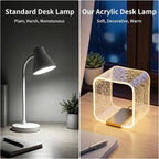 Acrylic Bedside Lamp – Square Starry Effect LED Table Lamp