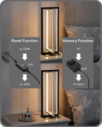 Modern LED Table Lamp – 750LM Dimmable Silver Nightstand Lamp